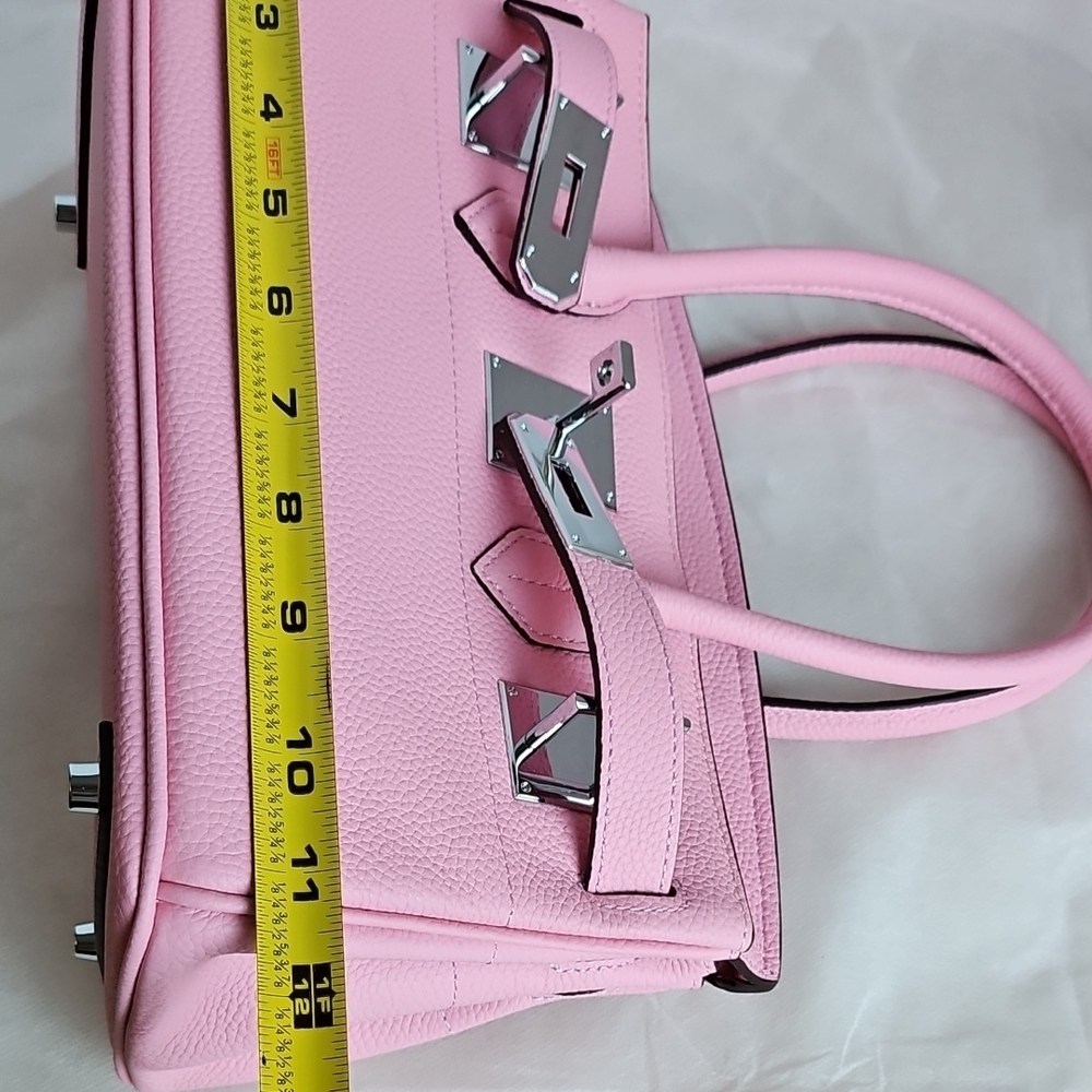 Pink Leather Top Handle bag (Shoulder Birkin Style) - Picture 8 of 11